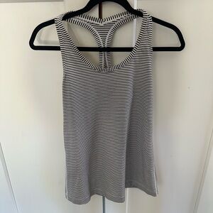 lululemon athletica Black and White Striped Tank Top